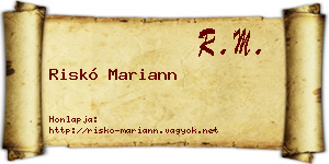 Riskó Mariann névjegykártya