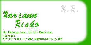 mariann risko business card