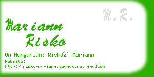 mariann risko business card